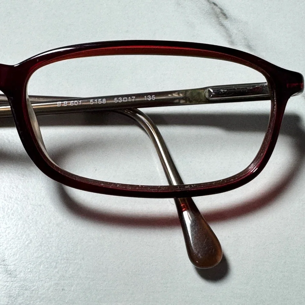 Brooks Brothers BB 601 5158 Red Brown Rectangular Eyeglass Frame Italy 53-17-135